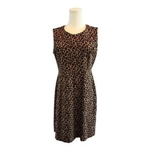 Lands' End Sleeveless Leopard Print Dress, Size 10
